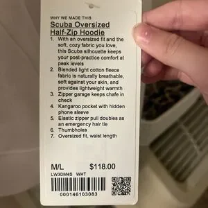 Lululemon Scuba Oversized Half Zip BNWT